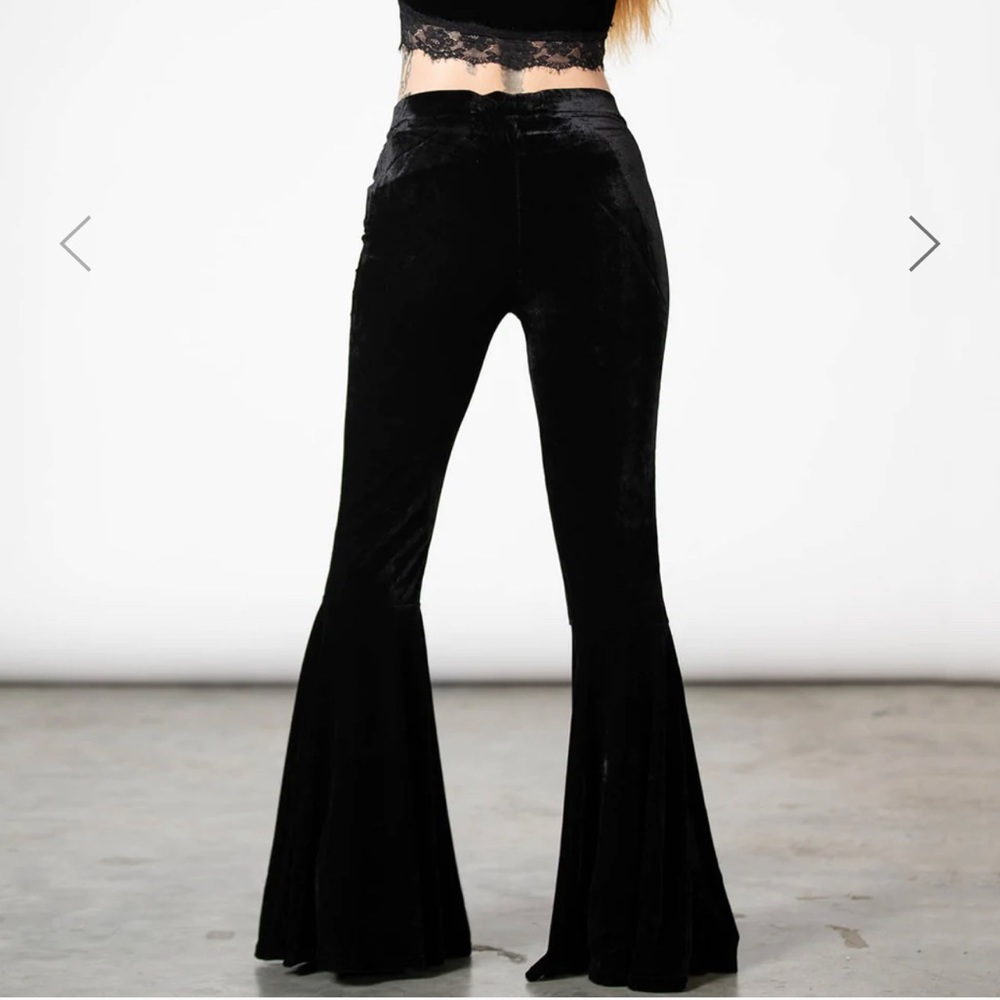 Killstar black velvet bell bottoms